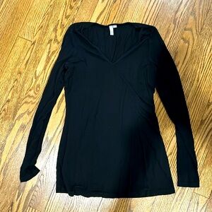 Asos maternity black long sleeve top size 2